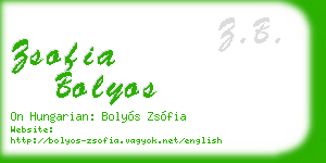 zsofia bolyos business card